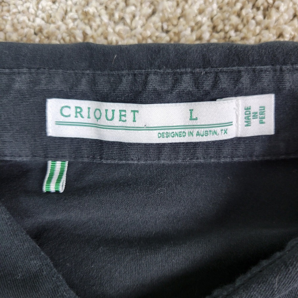 Criquet Mens Large Solid Black Performance Stretch Golf Polo Short Sleeve - Picture 4 of 6